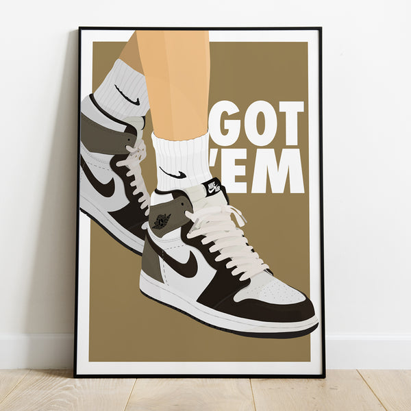 Affiche Air Jordan Dark Mocha_présentation - Hugoloppi